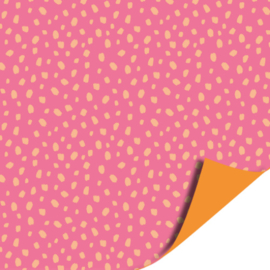 70cm cadeaupapier Dots roze oranje