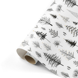 50cm Cadeaupapier Tree Black White