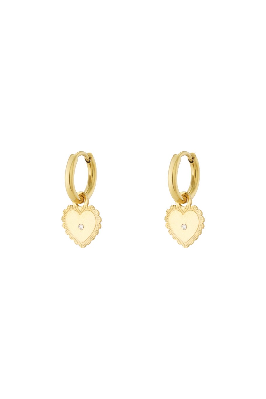 Mini Dot Hart Oorbellen – Goudkleur