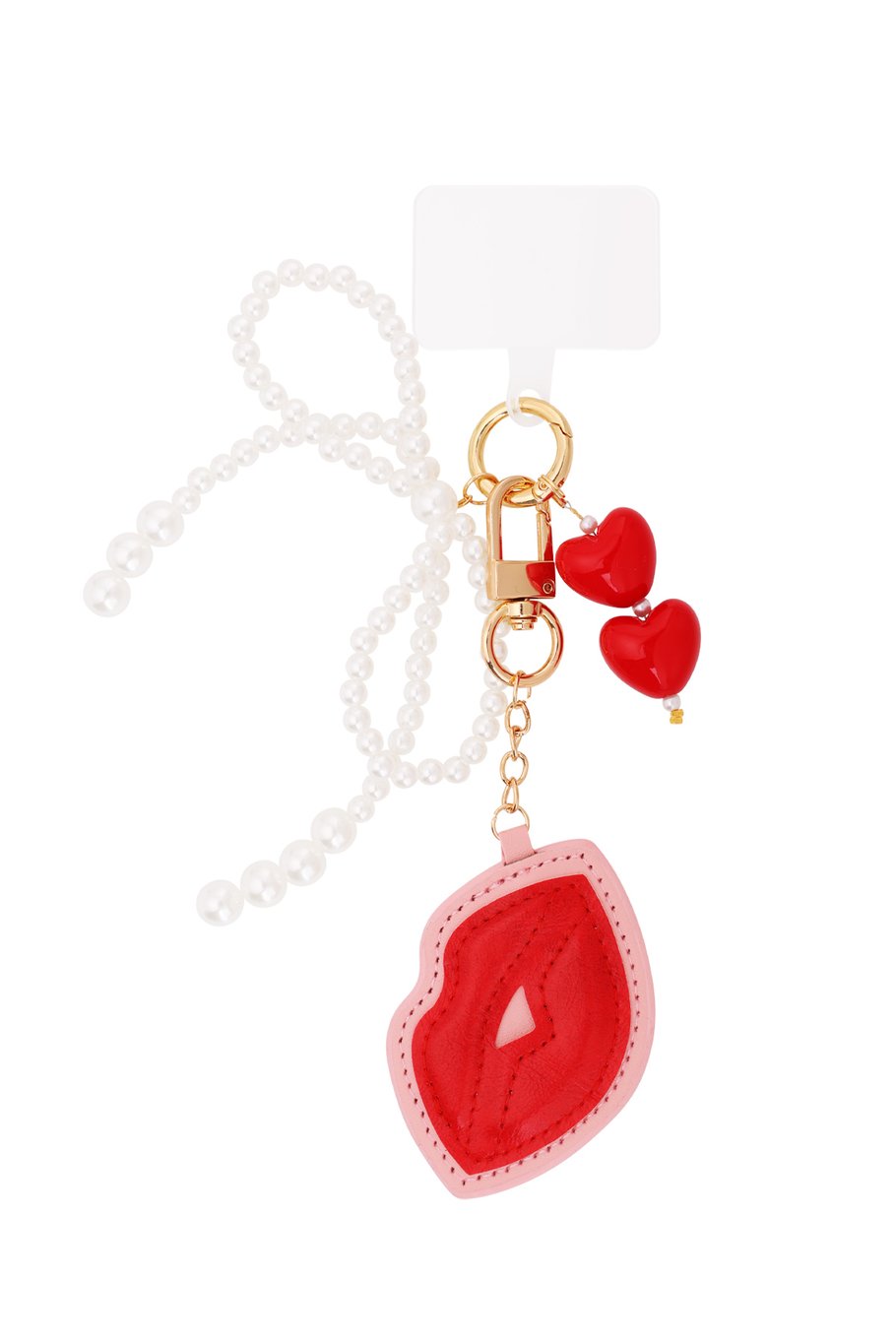 Pendant kisses with pearls - Rood