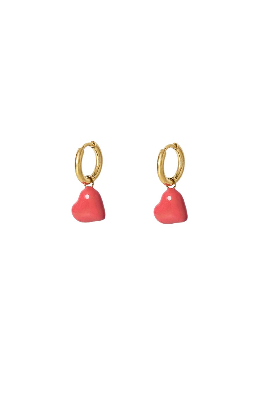 Oorbellen Heart Rood