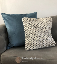 Kussen velvet deep sky blue