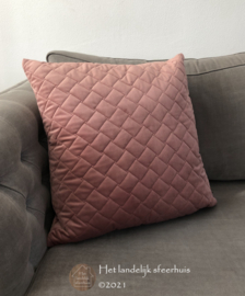 kussen velvet roze