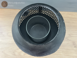 Windlicht metalen bol