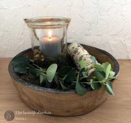 Windlicht glas met touw (type 1)
