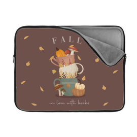 Boek/E-Reader Sleeve - Fall in love with books taupe