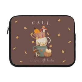 Boek/E-Reader Sleeve - Fall in love with books taupe