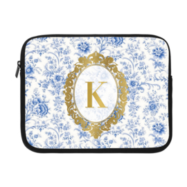 Book/E-Reader Sleeve - Gepersonaliseerd Blue Floral