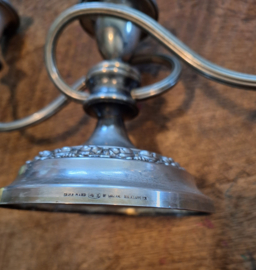 Zware verzilverde kandelaar vintage