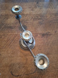 Zware verzilverde kandelaar vintage