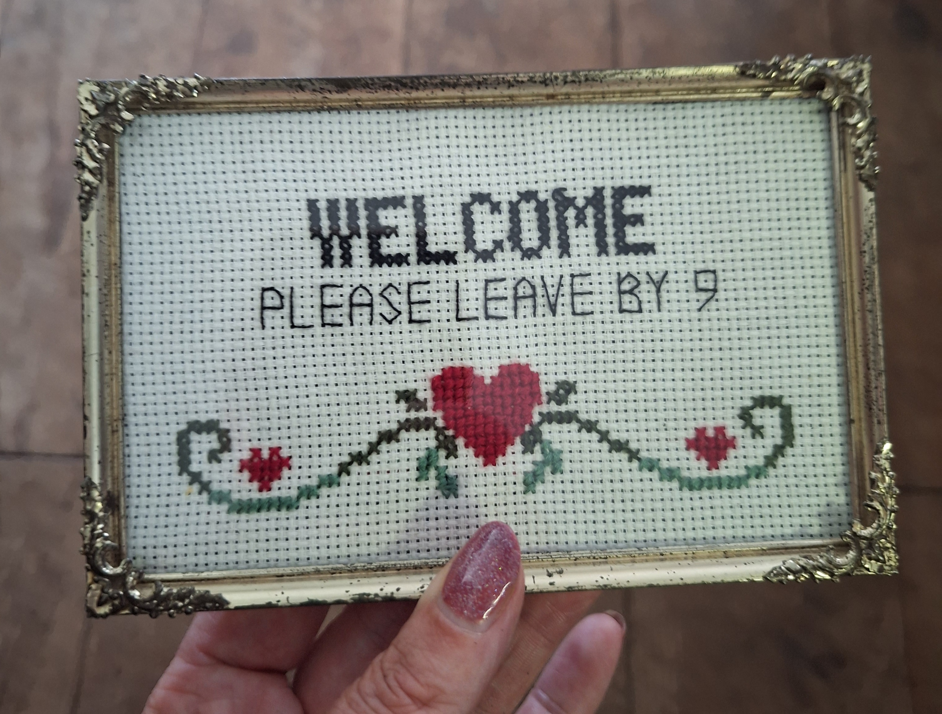 Welcome, please leave by 9