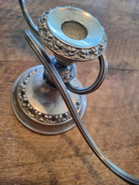 Zware verzilverde kandelaar vintage