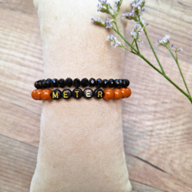 Set armbanden meter zwart en bruin