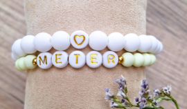 Set armbanden meter licht groen - wit