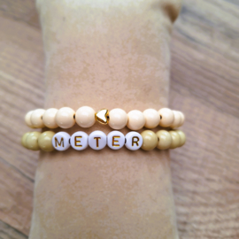 Set armbanden meter pistache - creme