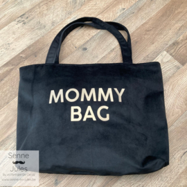 Mommy bag velvet black leopard