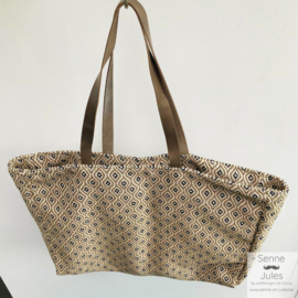 Schoudertas komo raffia