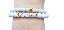 Set armbanden meter wit - mint