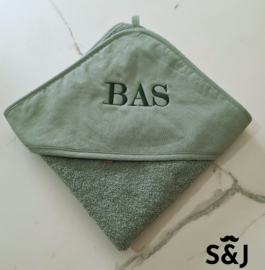 Badcape met geborduurde naam