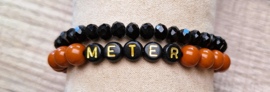 Set armbanden meter zwart en bruin