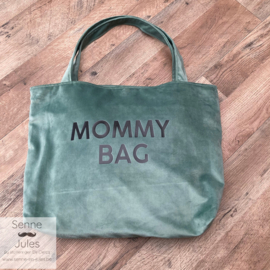 Mommy bag velvet mint eucalyptus