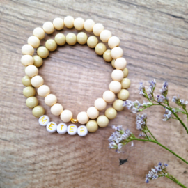 Set armbanden meter pistache - creme