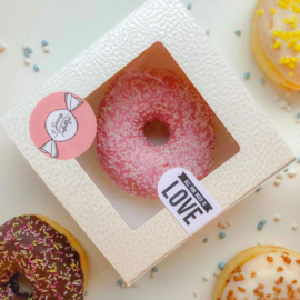 Donut box sticker | Give - a - way - box | 4 stuks