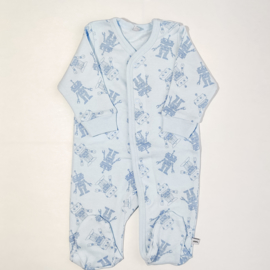 Pippi Babywear - Slaapromper met voetjes - blauw met robotjes