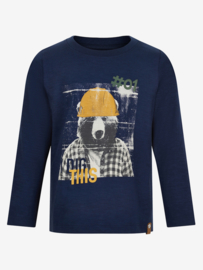 Minymo - T-shirt met lange mouwen donkerblauw "bear"