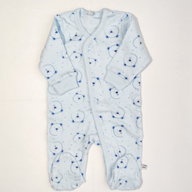 Pippi Babywear - Slaapromper met voetjes - blauw met beertjes