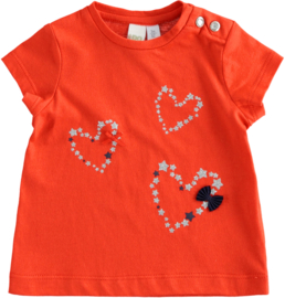 ido - Rode t-shirt 'Hearts' voor baby meisjes