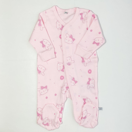 Pippi Babywear - Slaapromper met voetjes - roze met konijntjes