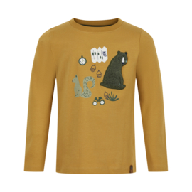 Minymo - T-shirt met lange mouwen mosterd "bear"