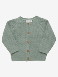 Minymo - Gebreide cardigan groen