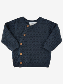 Fixoni - Gebreide cardigan donkerblauw