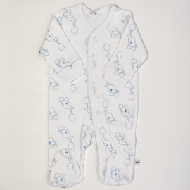 Pippi Babywear - Slaapromper met voetjes - blauwe olifantjes