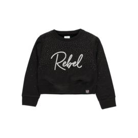 Boboli - Zwarte fleece sweater "Rebel"