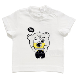 ido - Wit t-shirt 'Smile' voor baby jongens