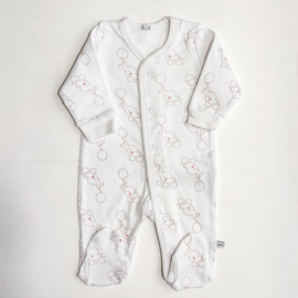 Pippi Babywear - Slaapromper met voetjes - roze olifantjes