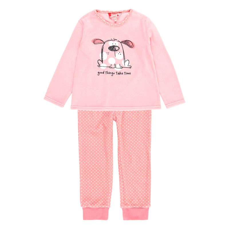 Boboli - Velours pyjama set voor meisjes - Polka dots