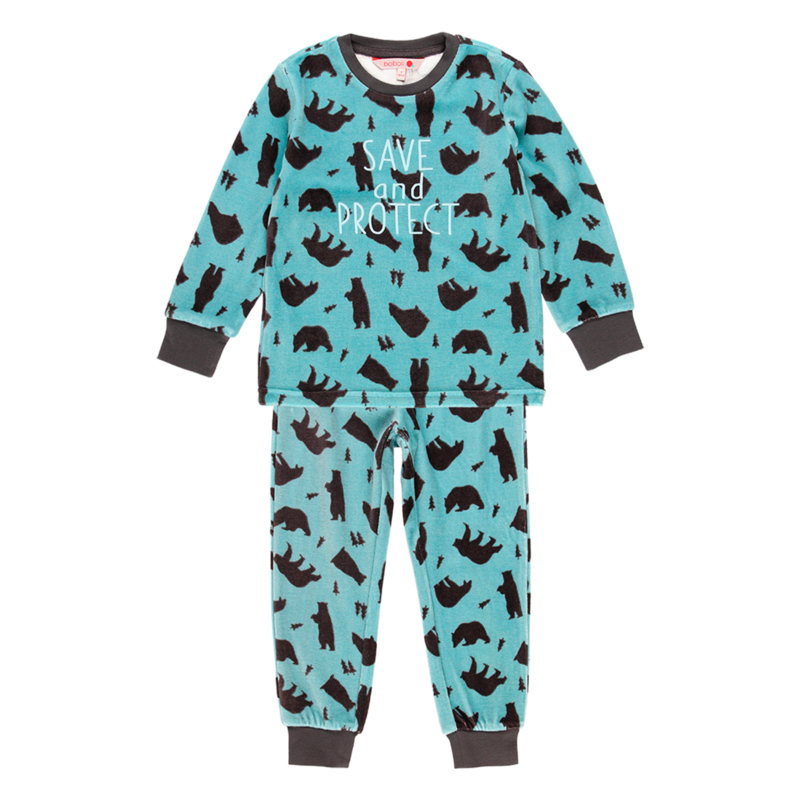 Boboli - Velours pyjama set voor jongens - Bears