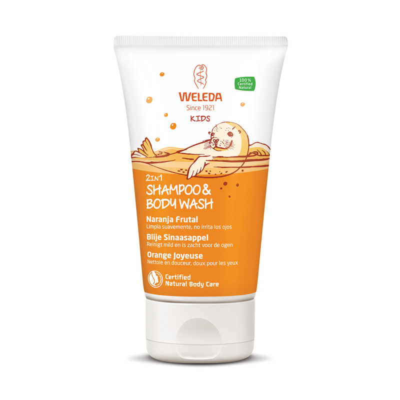 Weleda - Kids 2-in-1 shampoo & body wash blije sinaasappel