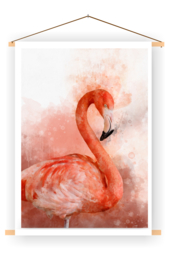 Flamingo op doek