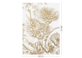 Engraved Flowers goud behang