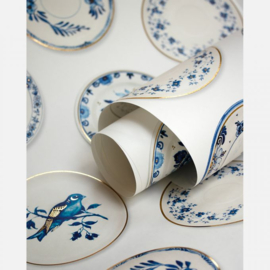 Studio Ditte Porselein behang blauw & goud
