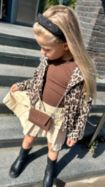 Plissé Rok met Gouden Details | Zandkleur