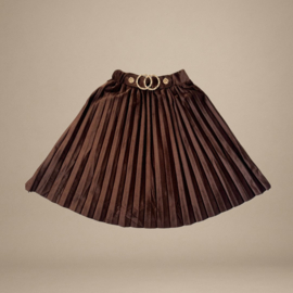 Fluwelen Plissé Rok | Bruin
