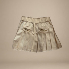 Plissé Rok met Gouden Details | Zandkleur