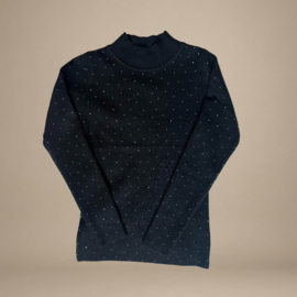 Longsleeve met Glimmende Steentjes | Zwart