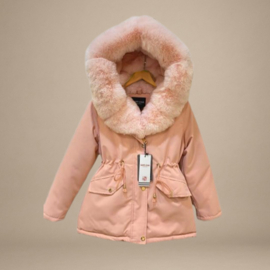 Winterjas warme capuchon met bontvulling Roze